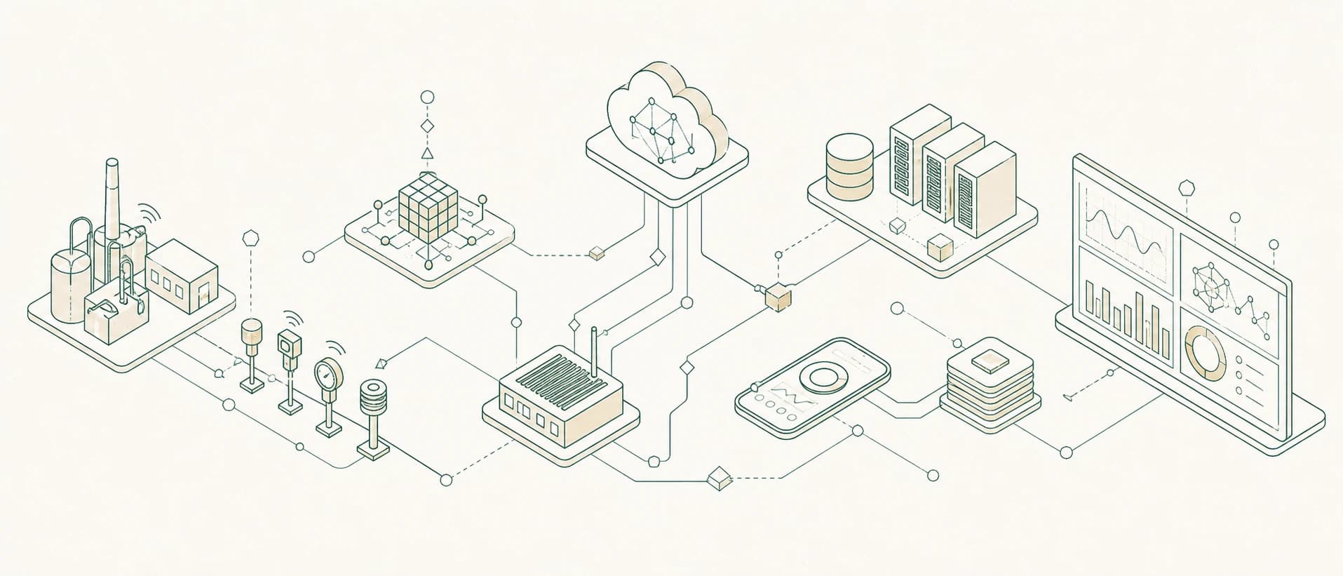 Isometric technical illustration of systems Basira has built