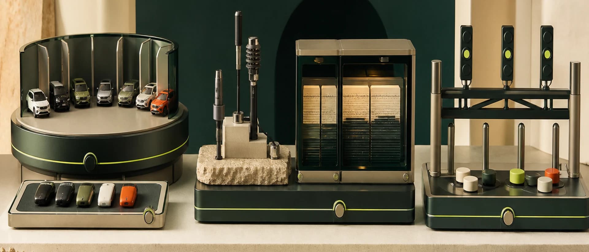 Editorial scene representing Basira's operating products