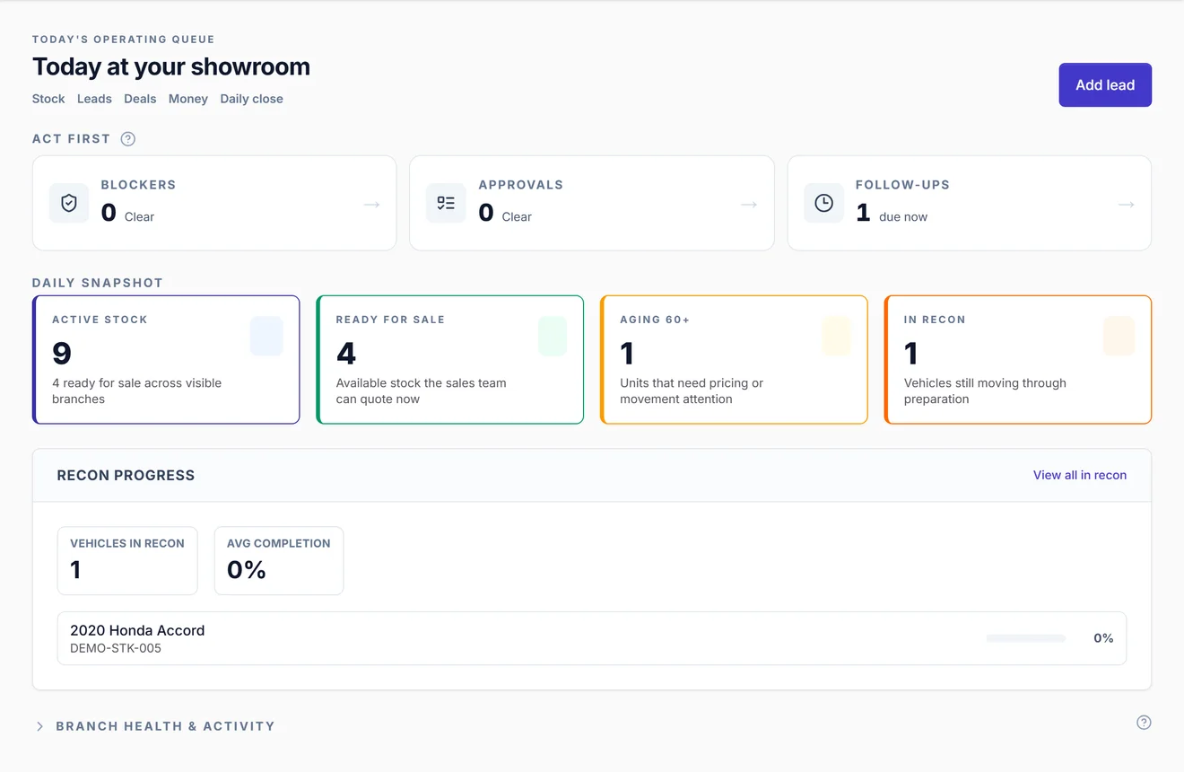 ShowOps operating dashboard